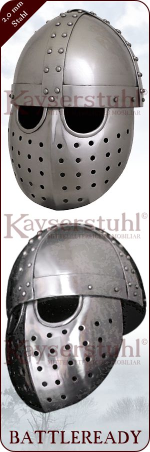 Kreuzritter-Spangenhelm "Calansue" mit Maske