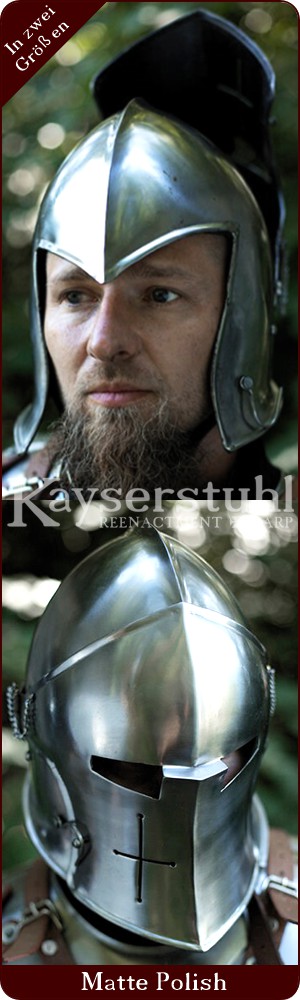 LARP-Barbuta mit Visier, Matte Polish