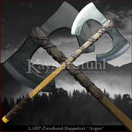 Zweih&auml;ndige LARP Doppelaxt "Argus"