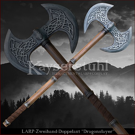 Zweih&auml;ndige LARP Doppelaxt "Dragonslayer"
