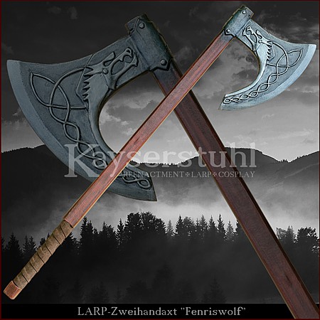 Zweih&auml;ndige LARP Axt "Phelan"