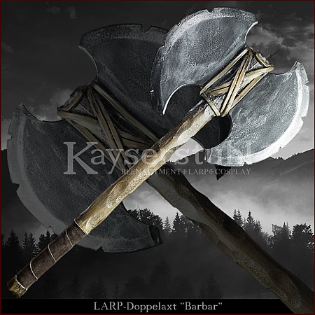 Einh&auml;ndige LARP Doppelaxt "Barbar"