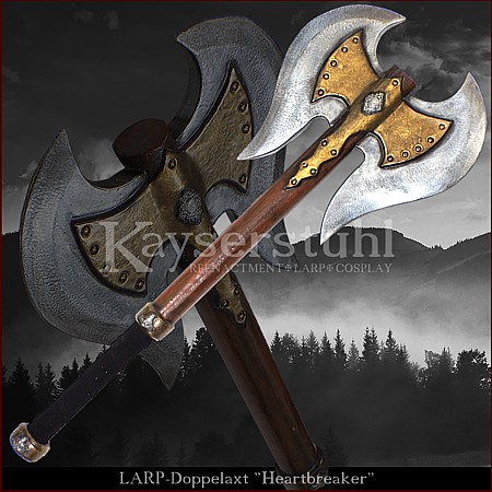 Einh&auml;ndige LARP Doppelaxt "Chimerian"