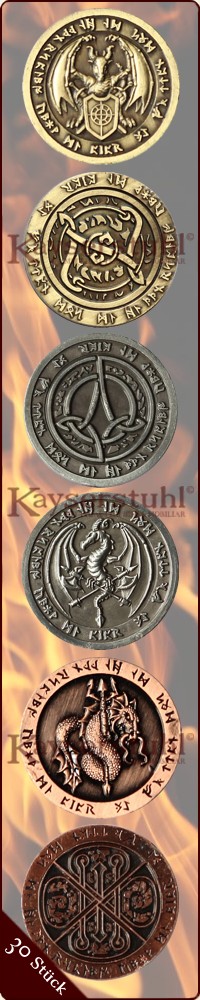 LARP-Münzen "Herrschaft des Feuers" (30 Stück)