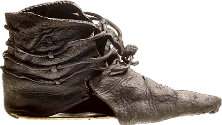 Hochmittelalterliche Schuhe, spätes 12. Jhd. (England)