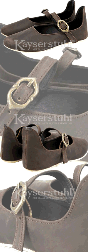 Hoch- & Spätmittelalter-Schuhe "Morgaine" mit Schnalle