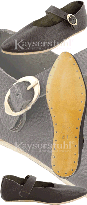 Hoch- & Spätmittelalter-Schuhe "Serafina" mit Schnalle