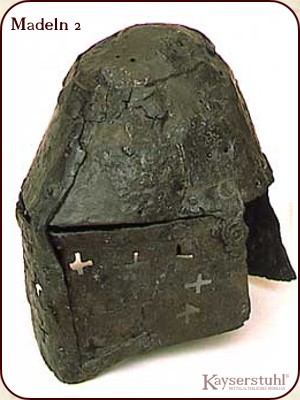 Jüngerer großer Topfhelm von Madeln, um 1350 n. Chr.