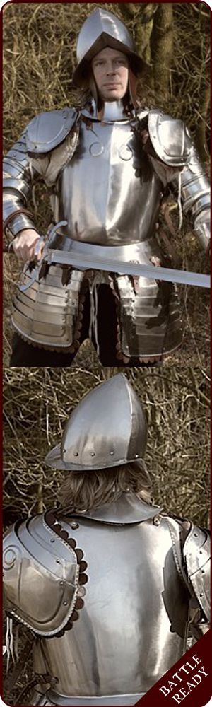 Komplettset - Infanterie-Halbrüstung mit Morion-Helm