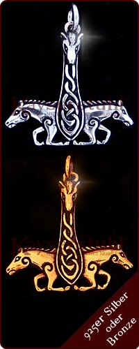 Thors Hammer "Pferde" (Bronze oder Silber)