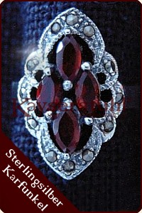 Mittelalterlicher Ring "Marquise Rouge" (Silber)