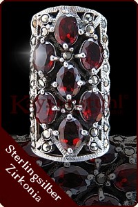 Mittelalterlicher Ring "7 Pierres Rouge" (Silber) 