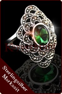 Mittelalterlicher Ring "Marquise Verte" (Silber)