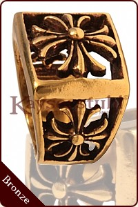 Mittelalterlicher Ring "Kreuzlilie" (Bronze)