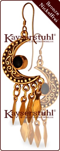 Halbmondförmige Ohrringe mit Onyx