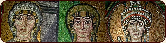 Byzantinische Mosaike mit Ohrringen