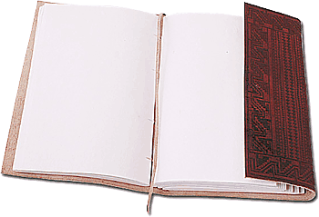 Lederbuch mit mittelalterlichem Motiv