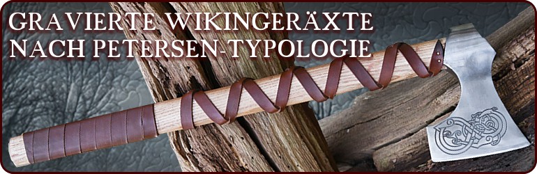 Gravierte Wikingeräxte nach Petersen-Typologie