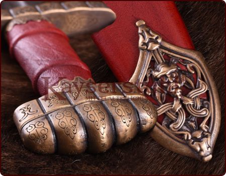 Wikingerschwert "Haithabu" aus Damaststahl mit Scheide
