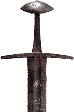 Schwert mit Paranuss-Knauf um 1100 n. Chr. (Sword with "Brazil Nut" pommel 1100 a.D.)