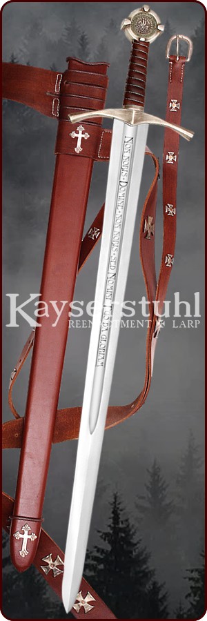 Templerschwert "Non Nobis" mit Scheide 