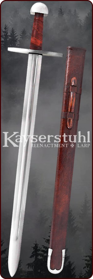 Normannenschwert mit Holz/Lederscheide 