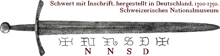 Ritterschwert "Neuenburg" 13. - 14. Jhd. mit Scheide