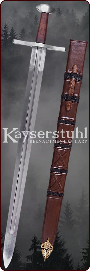 Frühes Normannenschwert mit Holz/Lederscheide 