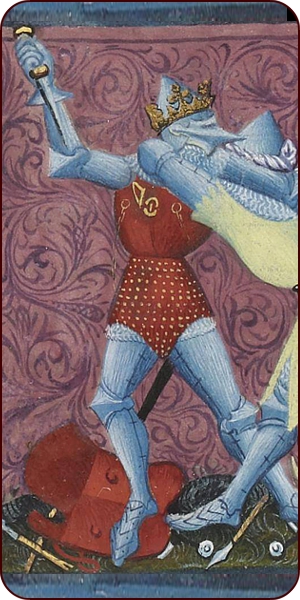 Ritter mit Dolch, um 1400, Nationalbibliothek Paris