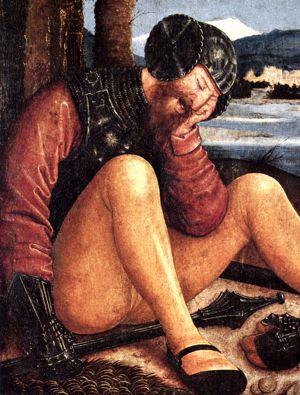 Schlafender Grabwächter mit Streitkolben und Schwert (Bernhard Striegel, um 1520/21 