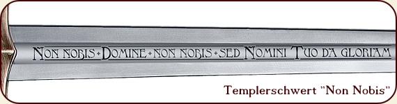 Templerschwert "Non Nobis" mit Scheide