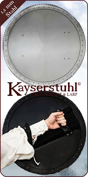 Spanischer Rodella-Rundschild 16. Jh. aus Stahl