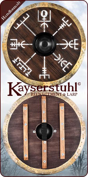 Kleiner handbemalter Wikingerschild mit Keltenkreuz