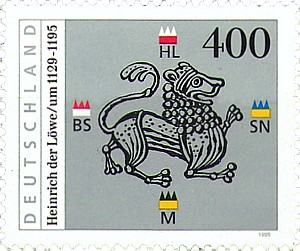 Briefmarke "Heinrich der Löwe 1129 - 1195", Deutsche Post