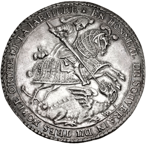 Taler auf die Verleihung des Hosenbandordens und auf das St. Georgenfest (1678)