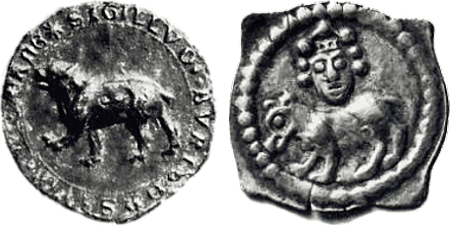 Berner Stadtsiegel und Berner Münze von 1224  